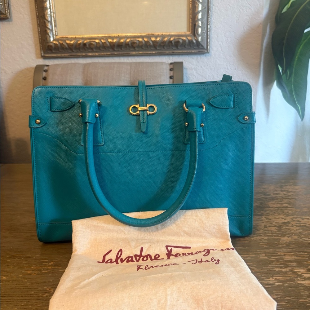 Salvatore Ferragamo Turquoise Satchel